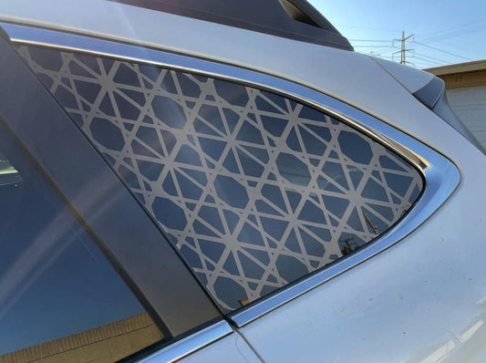 Spider Web Geometric Quarter Window Decal – Compatible with Subaru Outback (2010–2027)