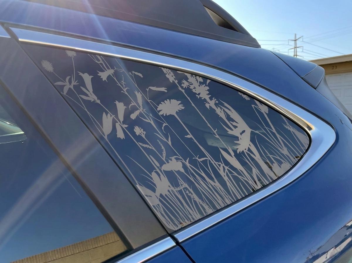 Botanical Wildflower Quarter Window Decal – Compatible with Subaru Outback (2010–2027)
