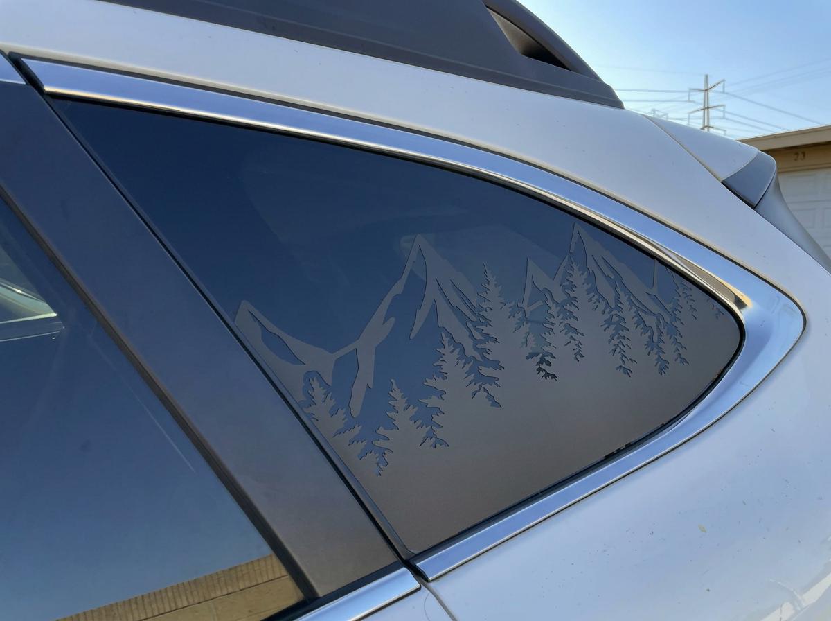 Mountain Fir Trees Quarter Window Decal – Compatible with Subaru Outback (2010–2027)