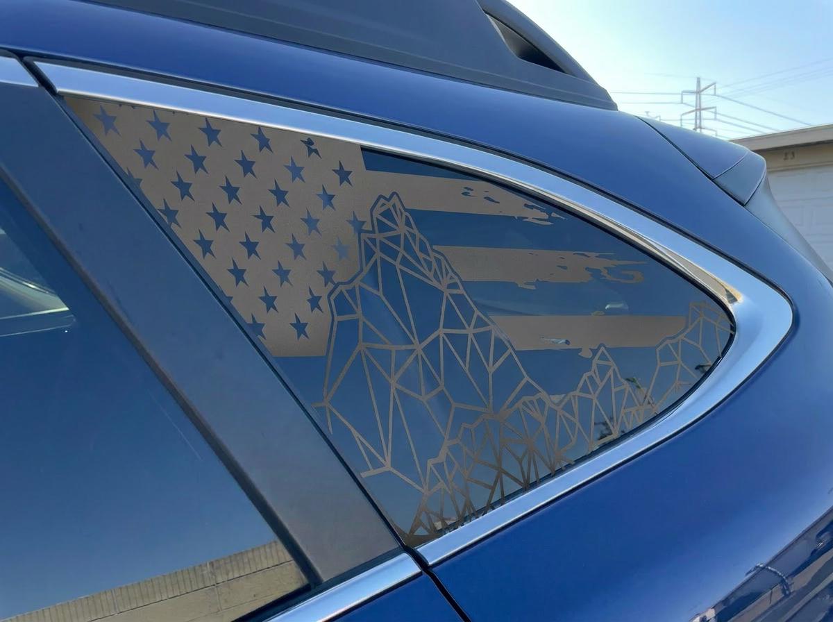 American Flag Triangles Quarter Window Decal Compatible with Subaru Outback 2010–2027
