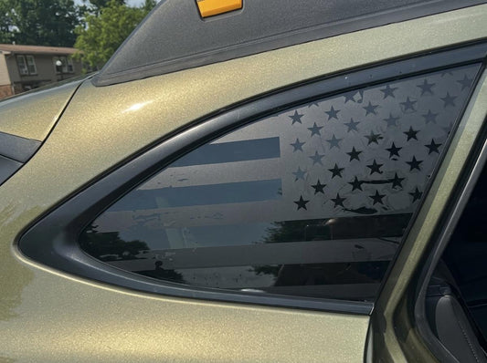 Distressed American Flag Quarter Window Decal – Compatible with Subaru Outback (2010–2027)