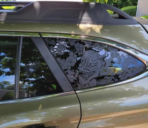 Oni Demon Quarter Window Decal – Compatible with Subaru Outback (2010–2027)