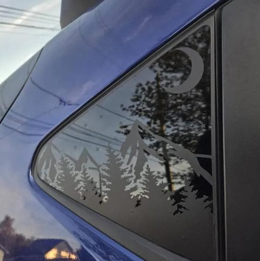 Half Moon Stars Quarter Window Decal Compatible with Subaru Crosstrek 2012–2027