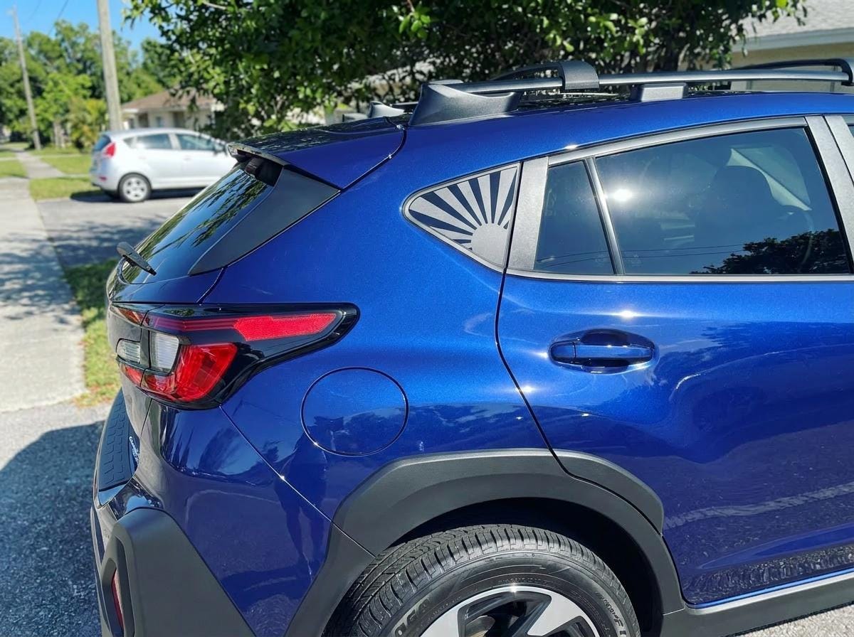 Rising Sun Quarter Window Decal Compatible with Subaru Crosstrek 2012–2027