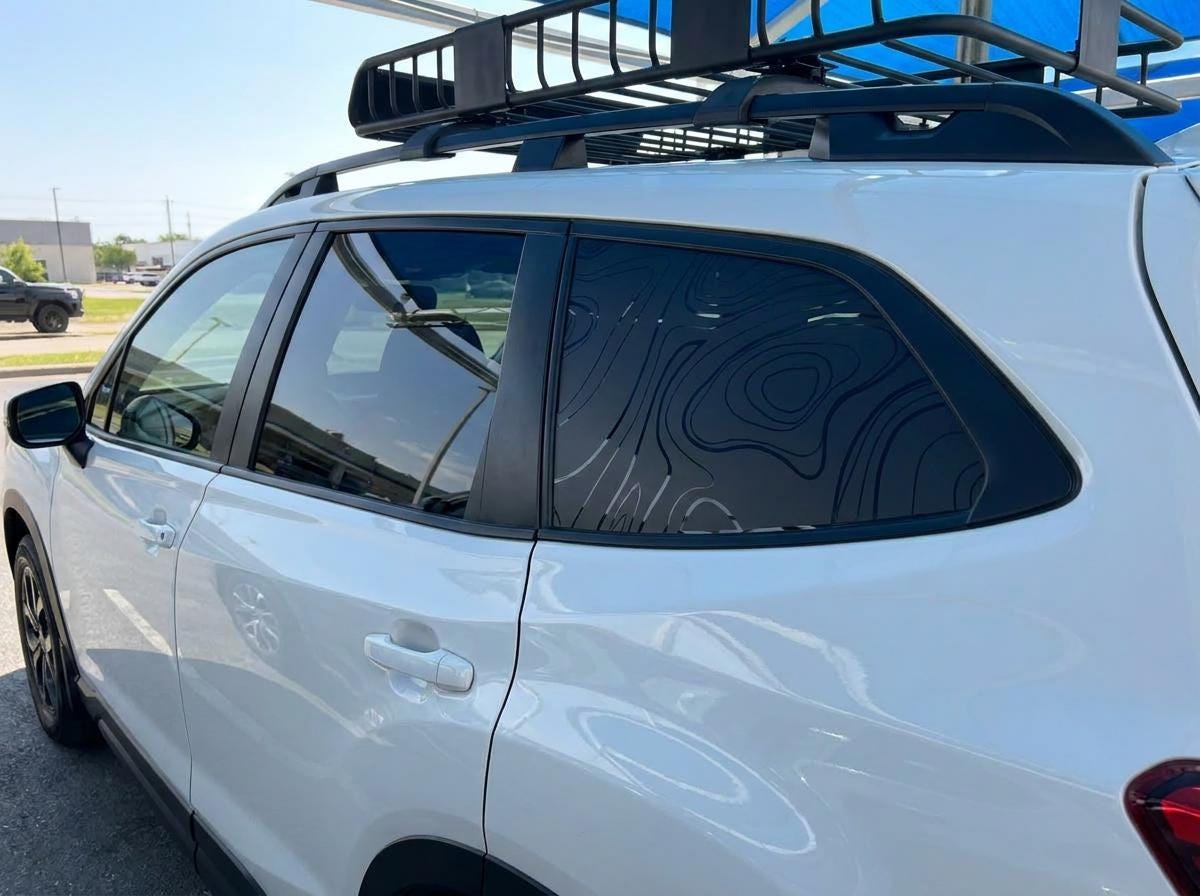 Topographic Map Quarter Window Decal Compatible with Subaru Ascent 2019–2027