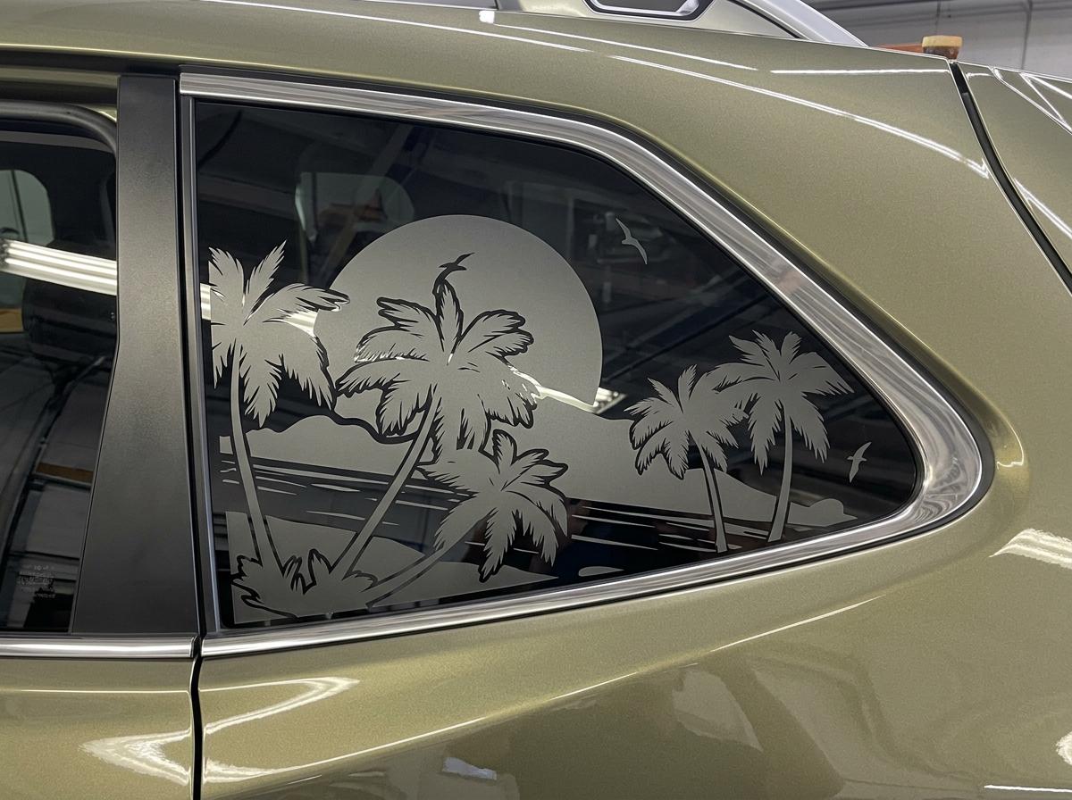 Hawaiian Sunset Quarter Window Decal Compatible with Subaru Forester 2009–2027