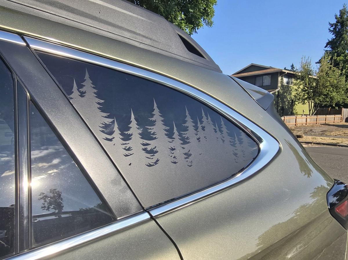 Pine Trees Quarter Window Decal – Compatible with Subaru Outback (2010–2027)