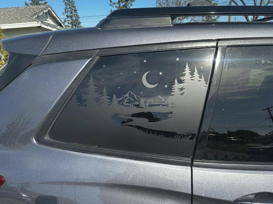 Mountain Starry Night Quarter Window Decal – Compatible with Honda Passport (2019–2027)