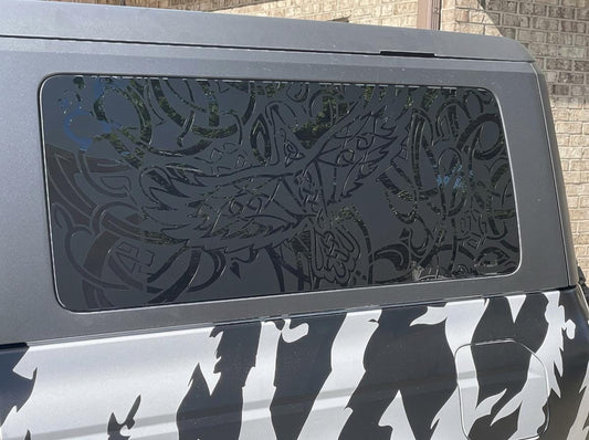 Graffiti Eagle Quarter Window Decal – Compatible with Ford Bronco (2021–2027)
