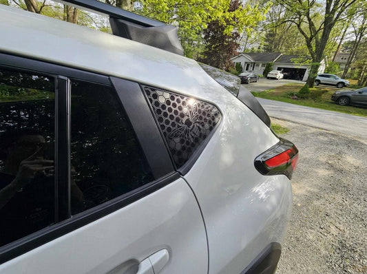 Honeycomb Bee Quarter Window Decal – Compatible with Subaru Crosstrek (2012–2027)