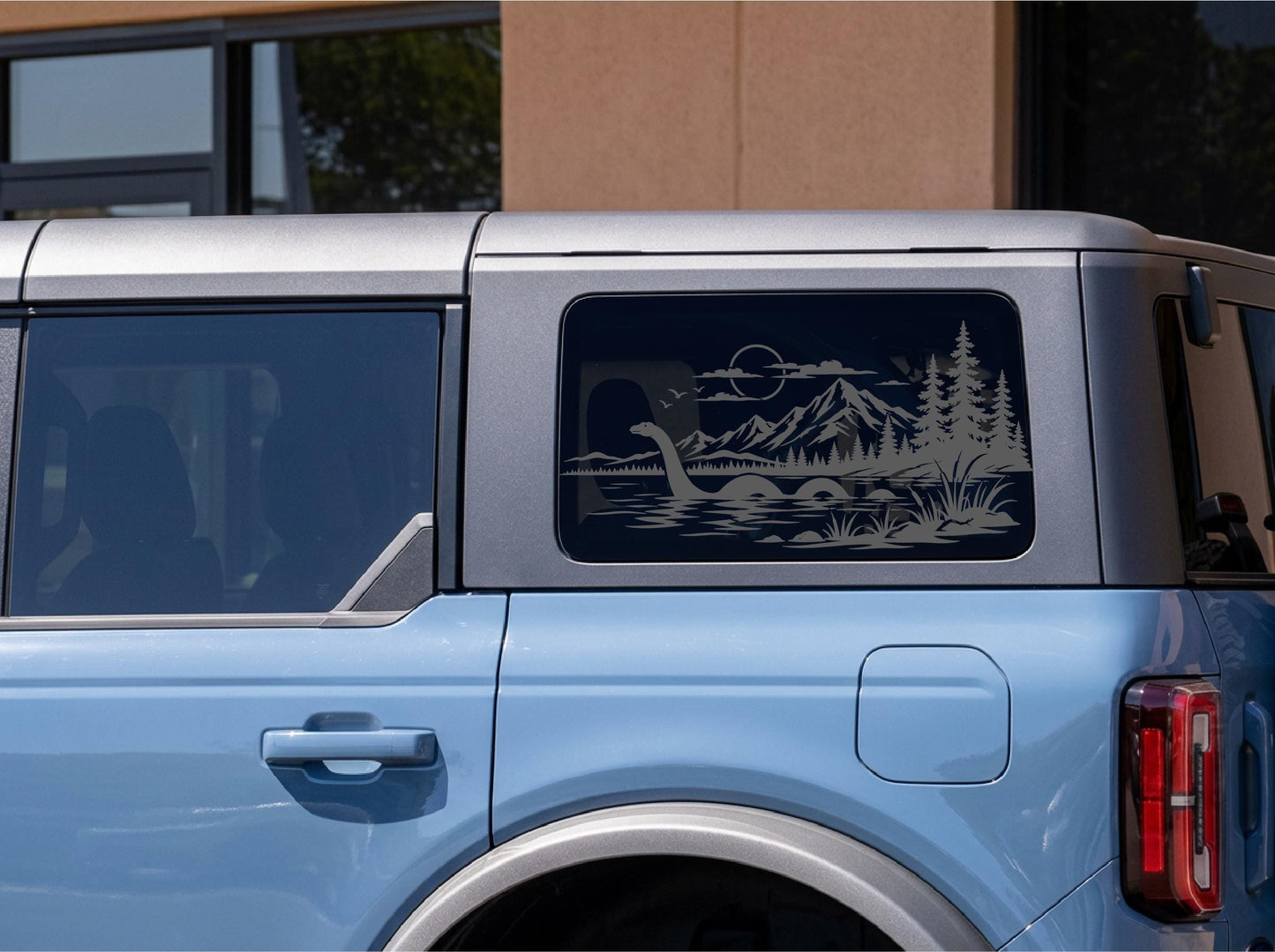 Loch Ness Monster Quarter Window Decal – Compatible with Ford Bronco 4-Door Outer Banks (2021–2027)