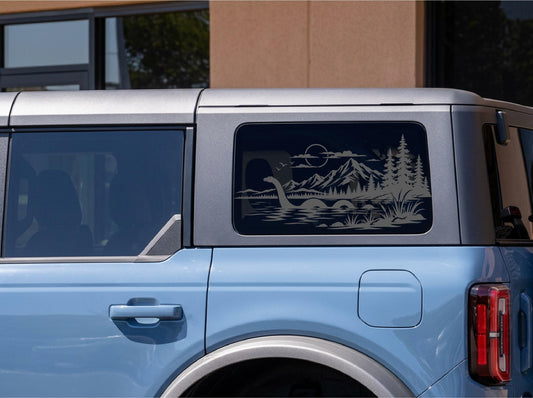 Loch Ness Monster Quarter Window Decal – Compatible with Ford Bronco 4-Door Outer Banks (2021–2027)