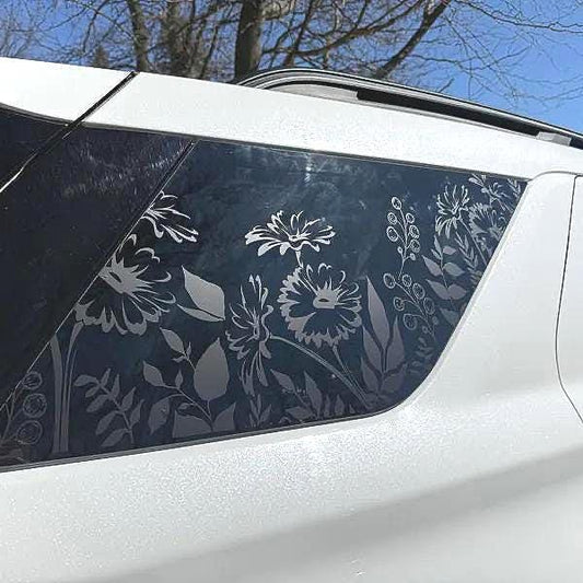 Assorted Flowers Quarter Window Decal – Compatible with Ford Explorer (2011–2026)