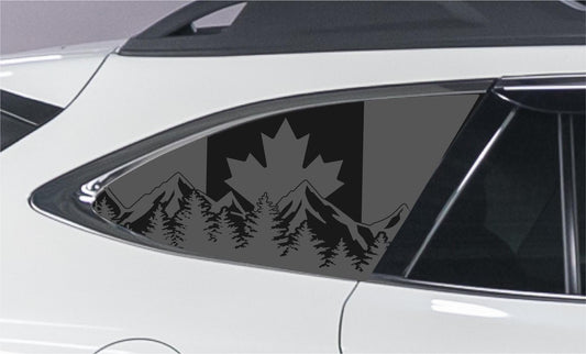 Canada Maple Leaf Mountains Quarter Window Decal – Compatible with Subaru Outback (2010–2027)