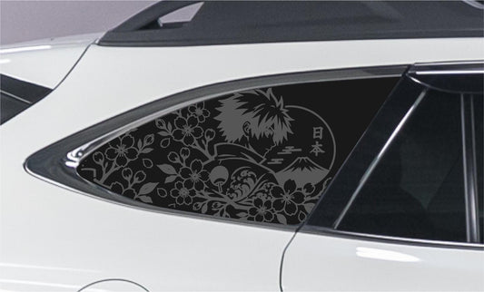 Japan Cherry Blossom Anime Quarter Window Decal – Compatible with Subaru Outback (2010–2027)