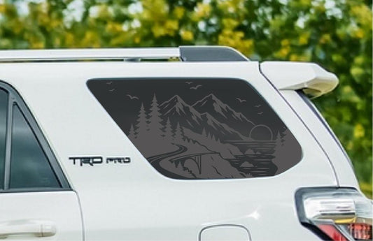 Coastal Highway Big Sur Mountains Quarter Window Decal – Compatible with Toyota 4Runner (2010–2027)