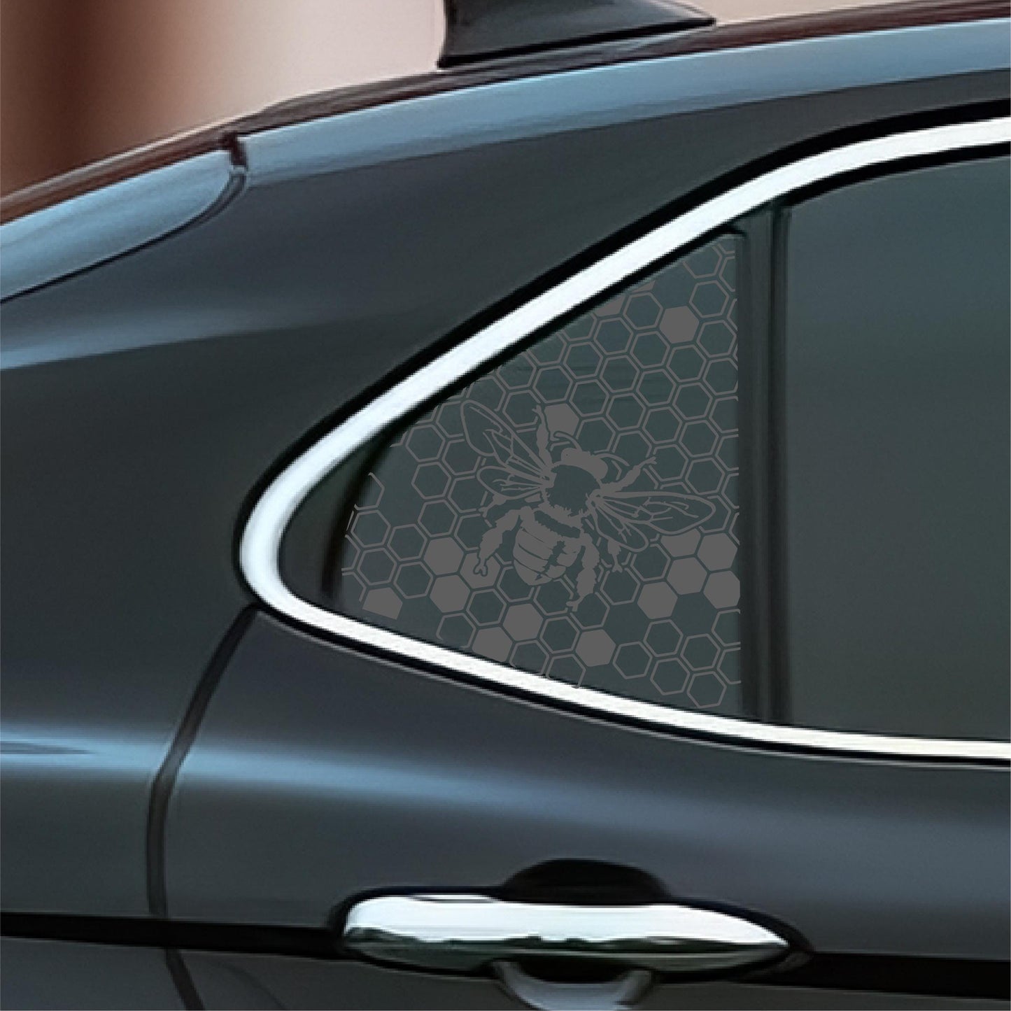 Honeybee Honeycomb Quarter Window Decal – Compatible with Toyota Camry (2018–2024)