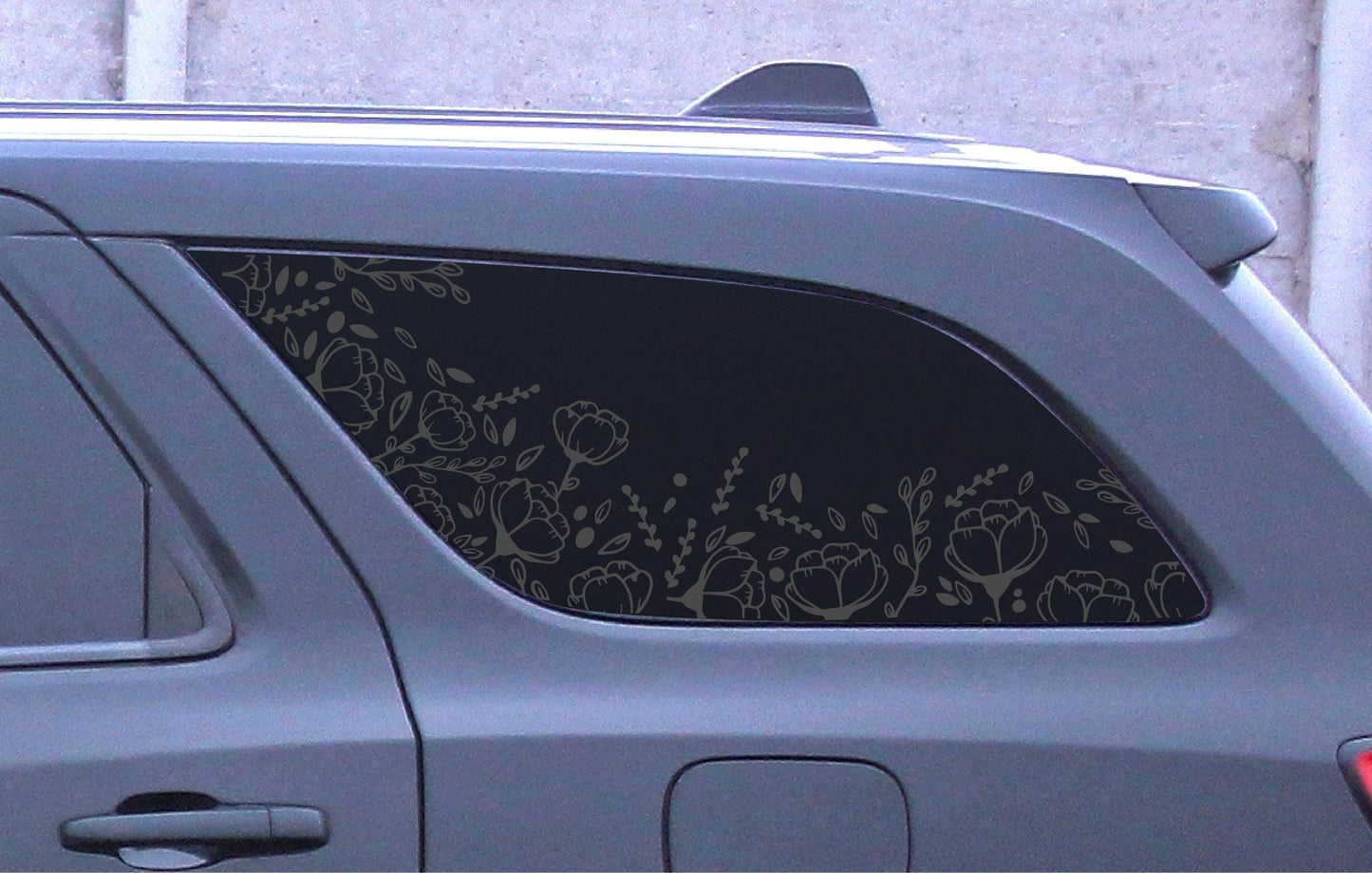 Poppy Floral Quarter Window Decal – Compatible with Dodge Durango (2011–2026)