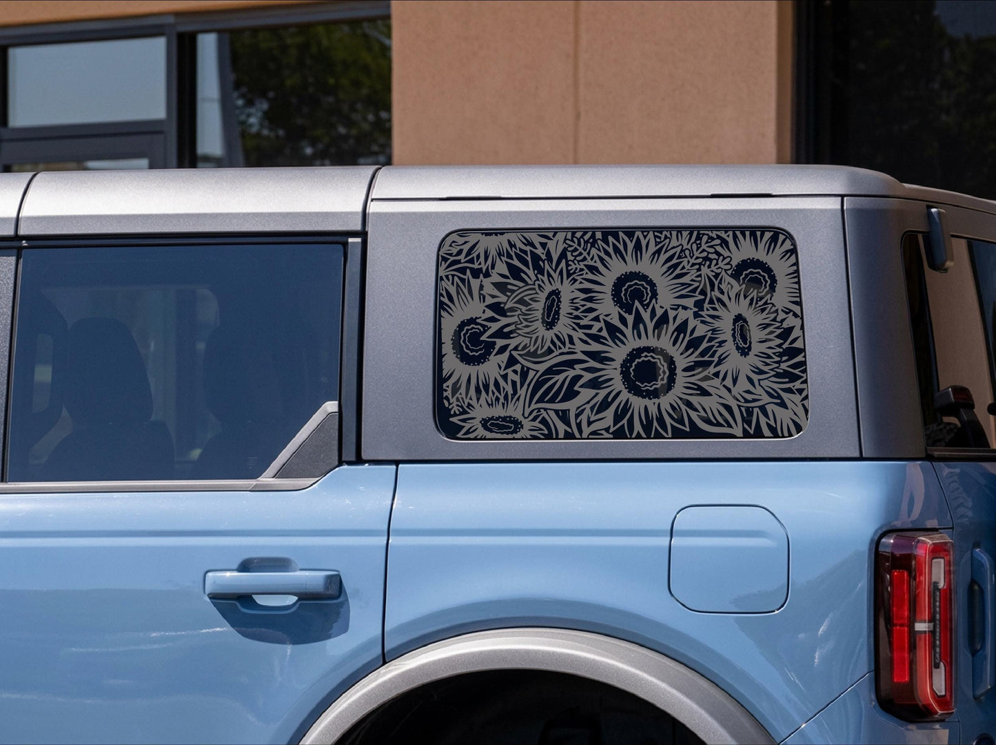 Sunflower Field Quarter Window Decal – Compatible with Ford Bronco Sport (2021–2027)