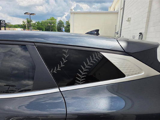 Baseball Stitches Quarter Window Decal – Compatible with Kia Sportage (2017–2026)